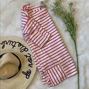🌺Gap pink/white stripe boat neck 3/4 top M